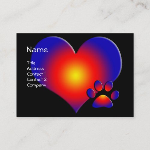 COLORFUL HEART AND PAW BUSINESS CARD