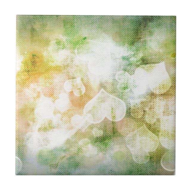Colorful Heart Background Tile (Front)