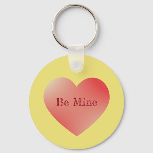 Colorful Heart Be Mine Valentines Day Keychain