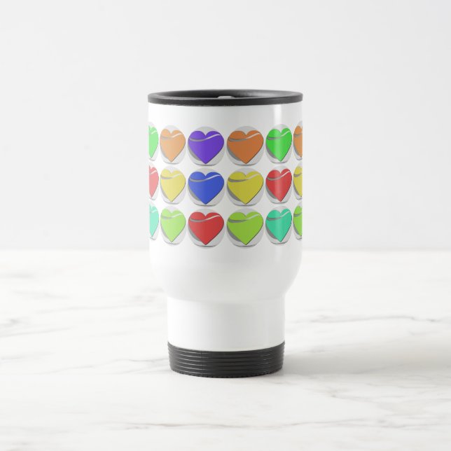 Colorful heart button - Mugs (Center)