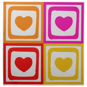 Colorful Heart Cloth Napkins