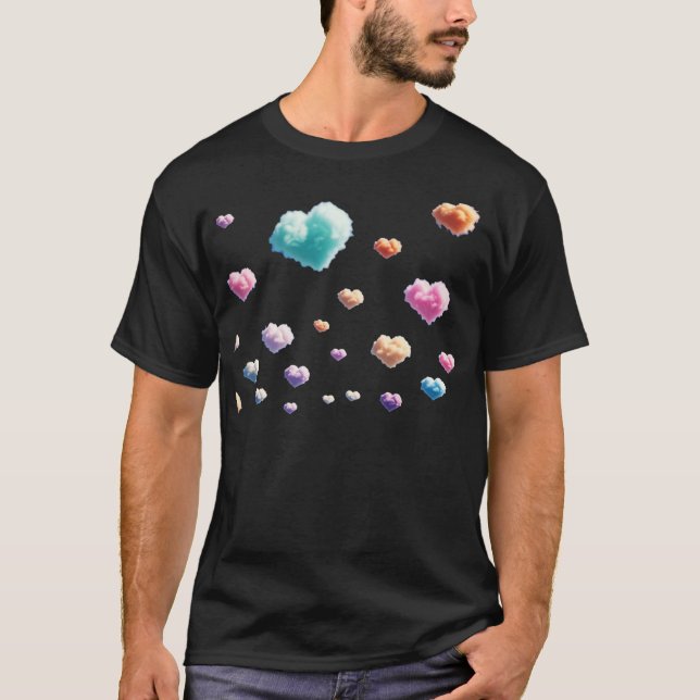 Colorful Heart Clouds T-Shirt (Front)