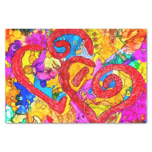 Colorful Heart Collage Tissue Paper