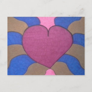 Colorful Heart Contemporary Art Postcard