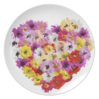 Colorful Heart Dinner Plate