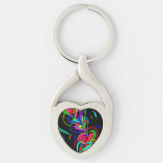 Colorful Heart Doodle Keychain
