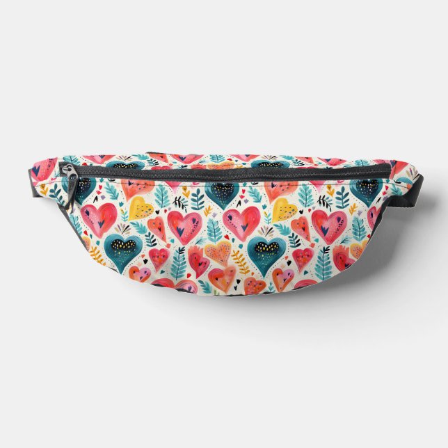Colorful Heart  Fanny Pack (Lay Down)