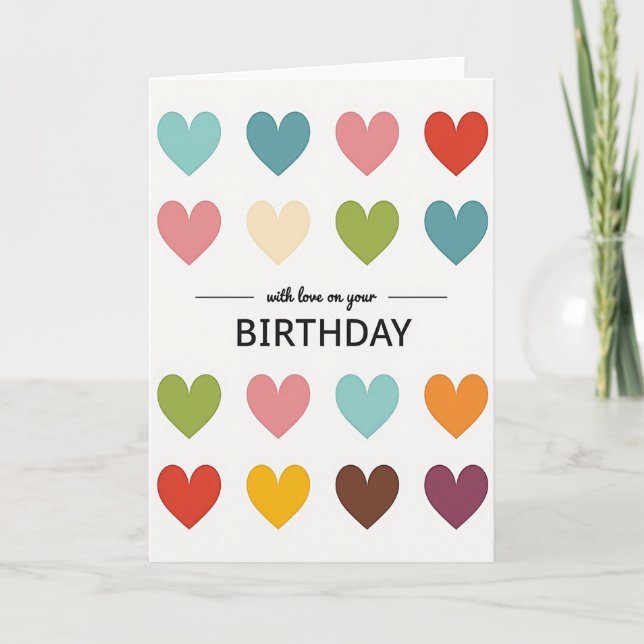 Colorful Heart Grid Card (Front)