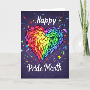 Colorful Heart Happy Pride Month Holiday Card