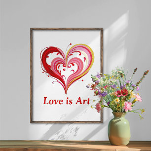 Colorful Heart Love Art Illustration Poster