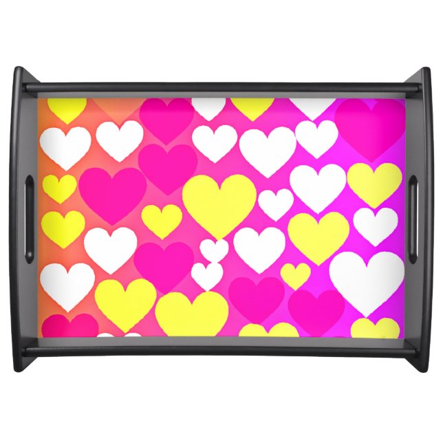Colorful Heart Love Pattern Serving Tray (Front)