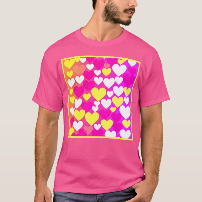 Colorful Heart Love Pattern T-Shirt (Front)