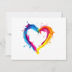 Colorful Heart Love Valentines Day Holiday Card