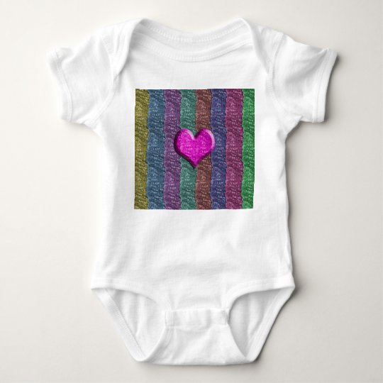 Colorful Heart Metal Mesh Baby Bodysuit