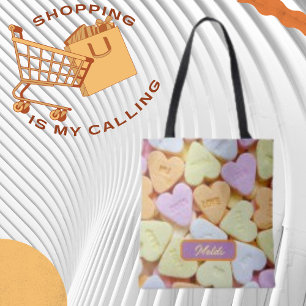 Colorful Heart Minimalist Candies Tote Bag