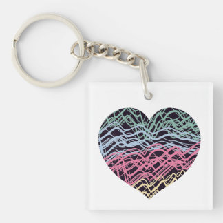 Colorful Heart Motif Keychain
