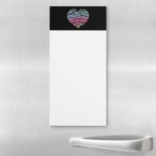 Colorful Heart Motif Magnetic Notepad