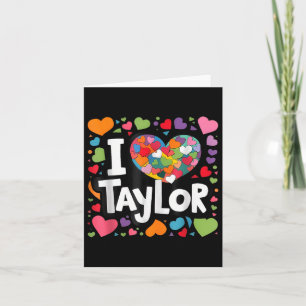 Colorful Heart My Name Is Taylor First Name Card