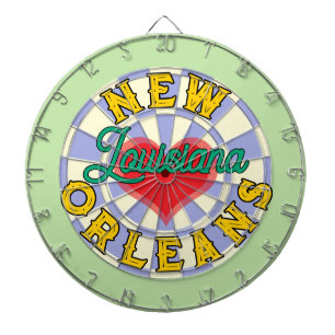 Colorful Heart NEW ORLEANS Louisiana Editable Text Dart Board