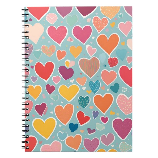 Colorful Heart Notebook – Cool & Romantic (Front)