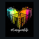 Colorful Heart Nursing symbol Caduceus Caregiver Poster<br><div class="desc">Colorful Heart Nursing symbol Caduceus Caregiver Life Gift. Perfect gift for your dad,  mom,  papa,  men,  women,  friend and family members on Thanksgiving Day,  Christmas Day,  Mothers Day,  Fathers Day,  4th of July,  1776 Independent day,  Veterans Day,  Halloween Day,  Patrick's Day</div>