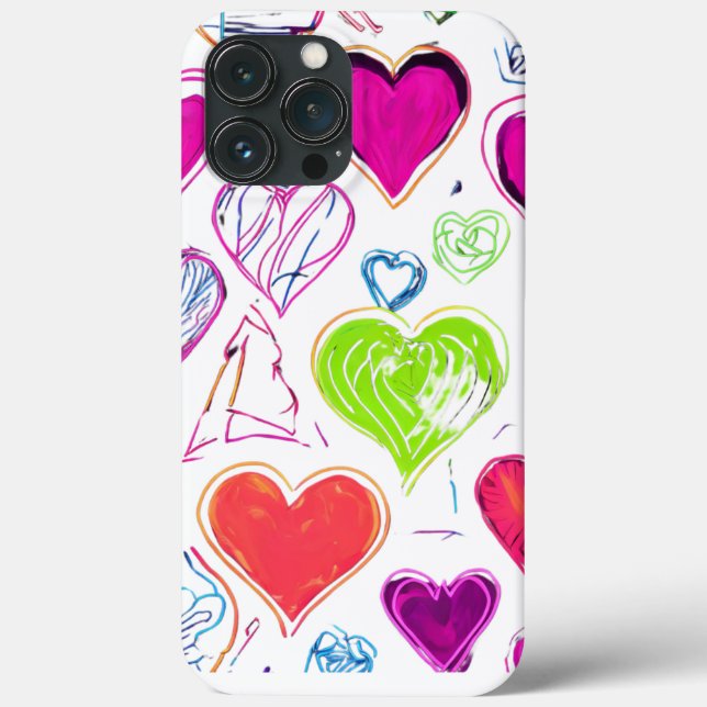 Colorful Heart Pattern Case-Mate iPhone Case (Back)