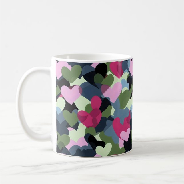 Colorful Heart Pattern Coffee Mug (Left)