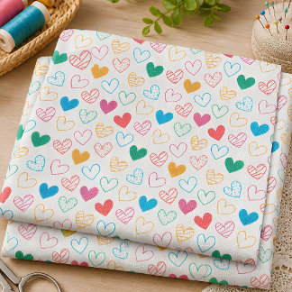 Colorful Heart Pattern Fabric