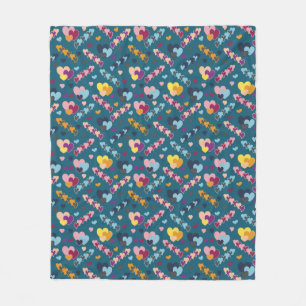 Colorful Heart Pattern Fleece Blanket