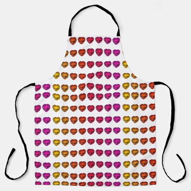 Colorful Heart Pattern – Fun & Playful Design Apron (Front)