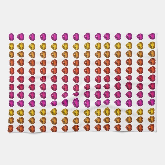 Colorful Heart Pattern – Fun & Playful Design Kitchen Towel (Horizontal)