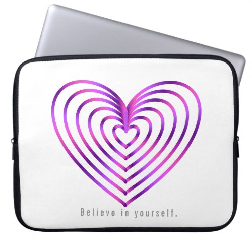 Colorful heart pattern laptop sleeve