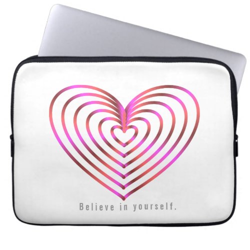 Colorful heart pattern laptop sleeve