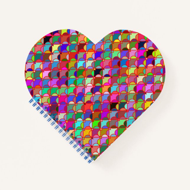 Colorful Heart Pattern Notebook (Front)