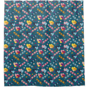 Colorful Heart Pattern Shower Curtain