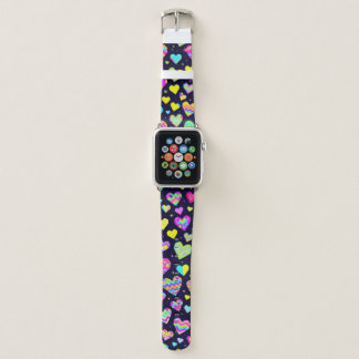 Colorful Heart Pattern - Vibrant Geometric Apple Watch Band
