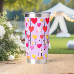 Colorful Heart Pattern - Vibrant & Trendy Insulated Tumbler