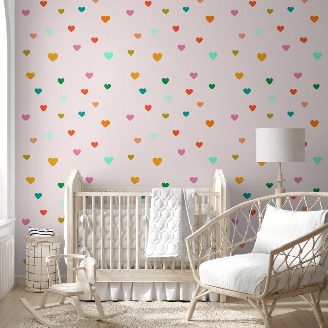 Colorful Heart Pattern Wallpaper (Kids)
