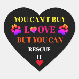 Colorful Heart Paw Prints with Words Stickers