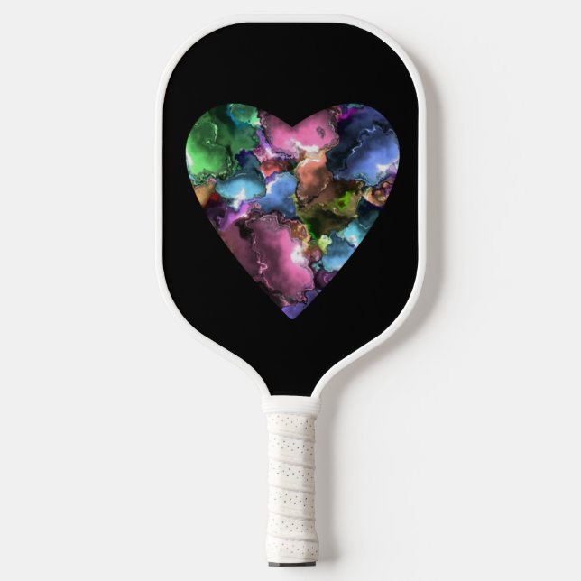 Colorful Heart Pickleball Paddle Game (Front)