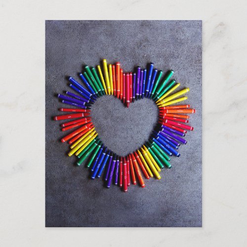 Colorful Heart Postcard