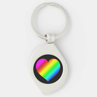 Colorful Heart Rainbow Love Bright Color Keychain