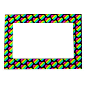 Colorful Heart Rainbow Love Bright Color Magnetic Frame