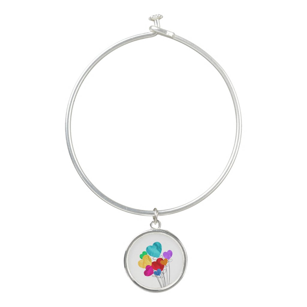 Colorful heart-shape balloons