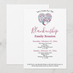 Colorful Heart Shape Tree Family Reunion Template
