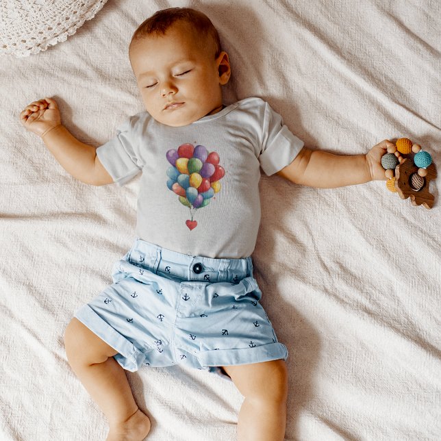 Colorful Heart shaped Balloons Baby Bodysuit (Creator Uploaded)