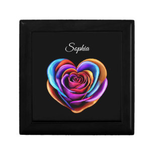 Colorful Heart Shaped Rose- Gift Box
