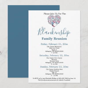 Colorful Heart Shaped Tree Family Reunion Template