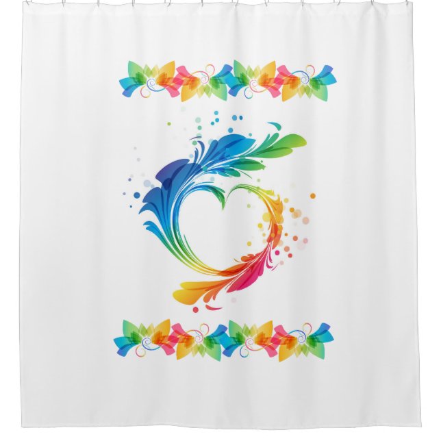 Colorful Heart  Shower Curtain (Front)
