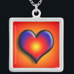 COLORFUL HEART SILVER PLATED NECKLACE<br><div class="desc">Colorful and vibrant hearts</div>
